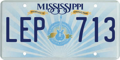 MS license plate LEP713