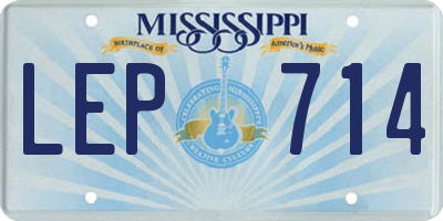 MS license plate LEP714