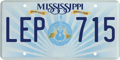 MS license plate LEP715