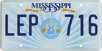 MS license plate LEP716