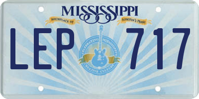 MS license plate LEP717