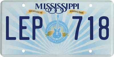MS license plate LEP718