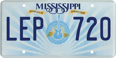 MS license plate LEP720