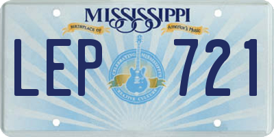 MS license plate LEP721