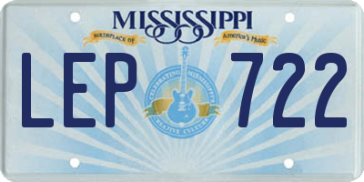 MS license plate LEP722