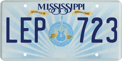 MS license plate LEP723