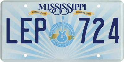MS license plate LEP724