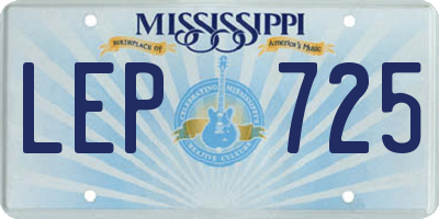 MS license plate LEP725