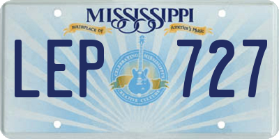 MS license plate LEP727
