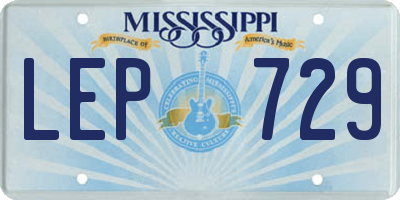 MS license plate LEP729