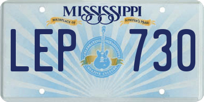 MS license plate LEP730