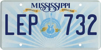 MS license plate LEP732