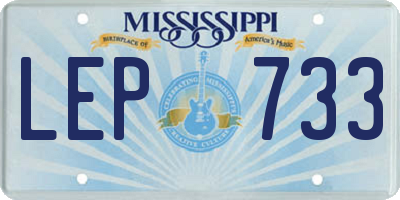 MS license plate LEP733
