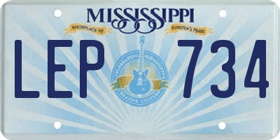 MS license plate LEP734