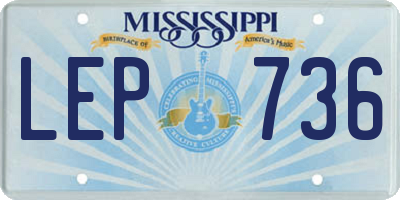 MS license plate LEP736