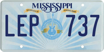 MS license plate LEP737