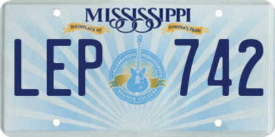 MS license plate LEP742