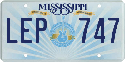 MS license plate LEP747