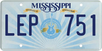 MS license plate LEP751