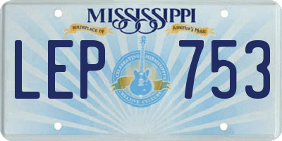MS license plate LEP753