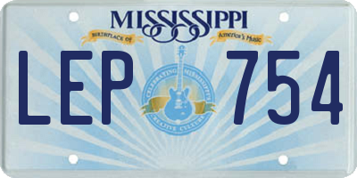 MS license plate LEP754