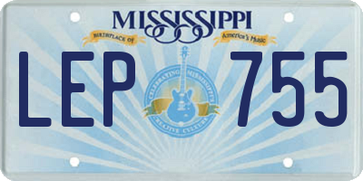 MS license plate LEP755