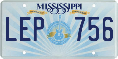 MS license plate LEP756
