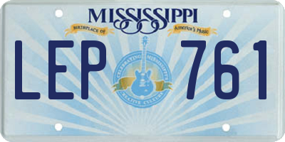 MS license plate LEP761