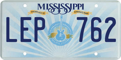 MS license plate LEP762