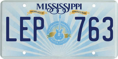 MS license plate LEP763