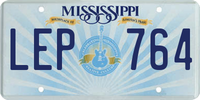 MS license plate LEP764