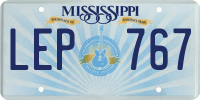 MS license plate LEP767