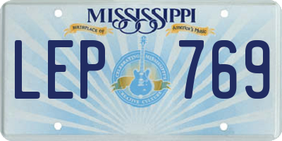 MS license plate LEP769