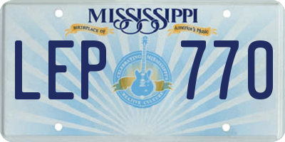 MS license plate LEP770