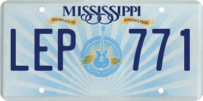 MS license plate LEP771