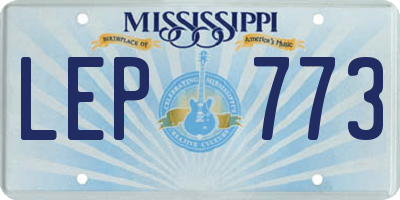 MS license plate LEP773