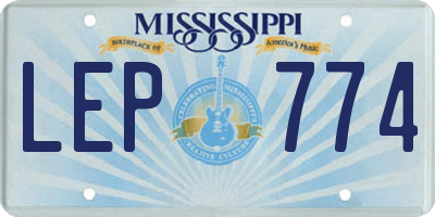 MS license plate LEP774