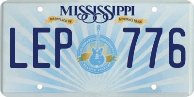 MS license plate LEP776