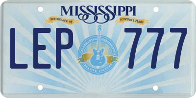 MS license plate LEP777