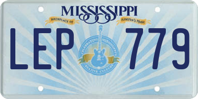 MS license plate LEP779
