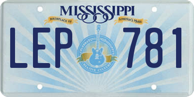 MS license plate LEP781