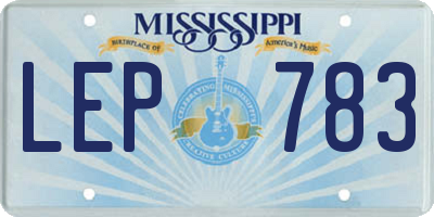 MS license plate LEP783