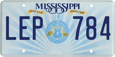 MS license plate LEP784
