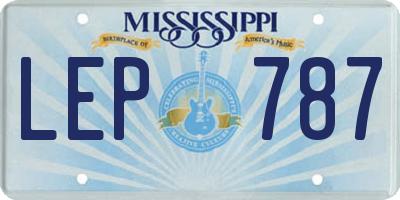 MS license plate LEP787