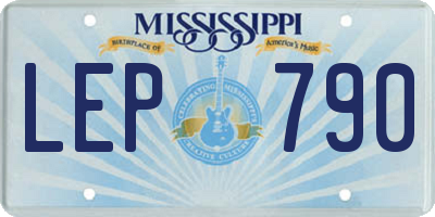 MS license plate LEP790