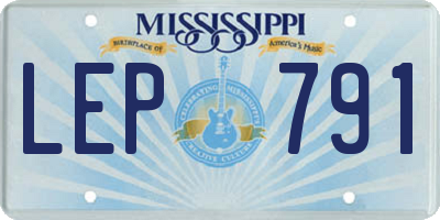 MS license plate LEP791