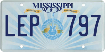 MS license plate LEP797