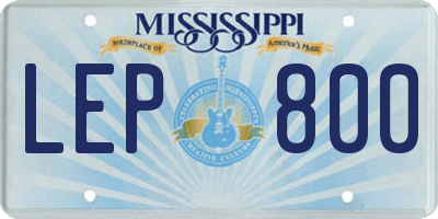 MS license plate LEP800