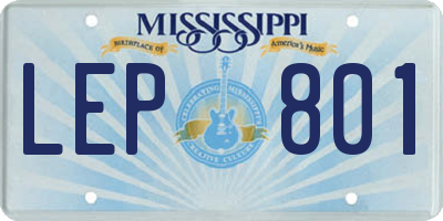 MS license plate LEP801