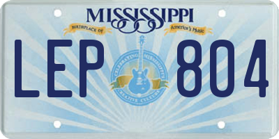 MS license plate LEP804
